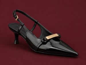 Black Patent Slingback Heels