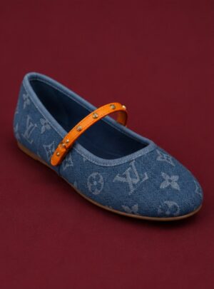 Denim Monogram Flats