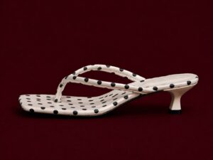 Polka Dot Kitten Heel Sandals