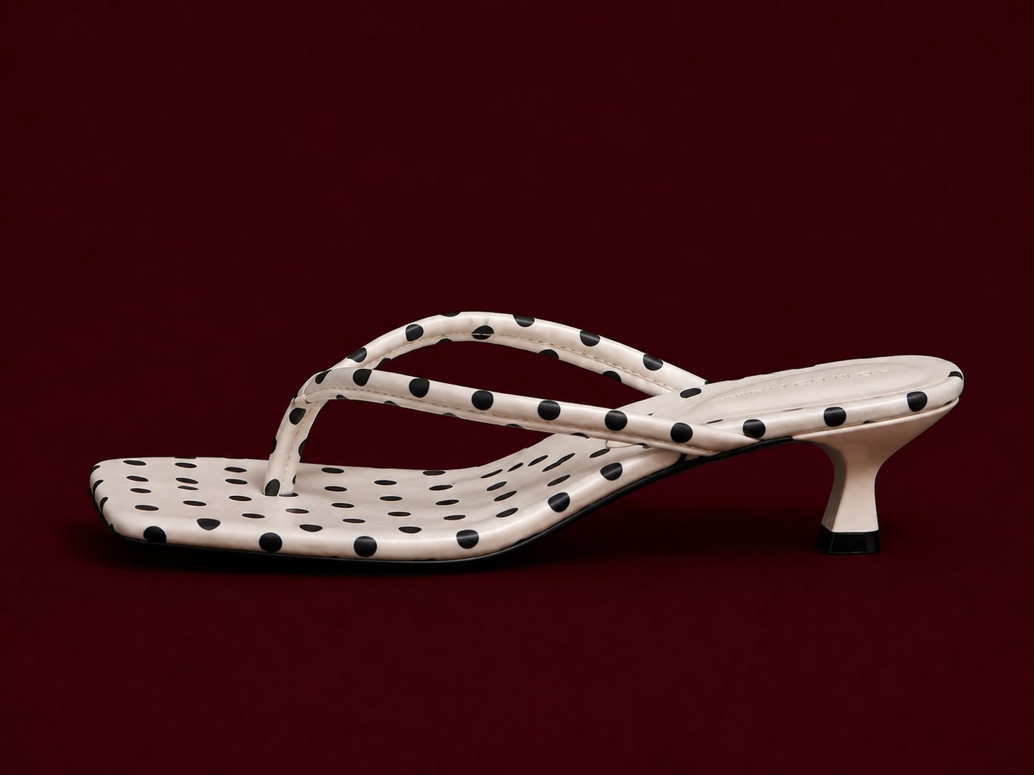 Polka Dot Kitten Heel Sandals