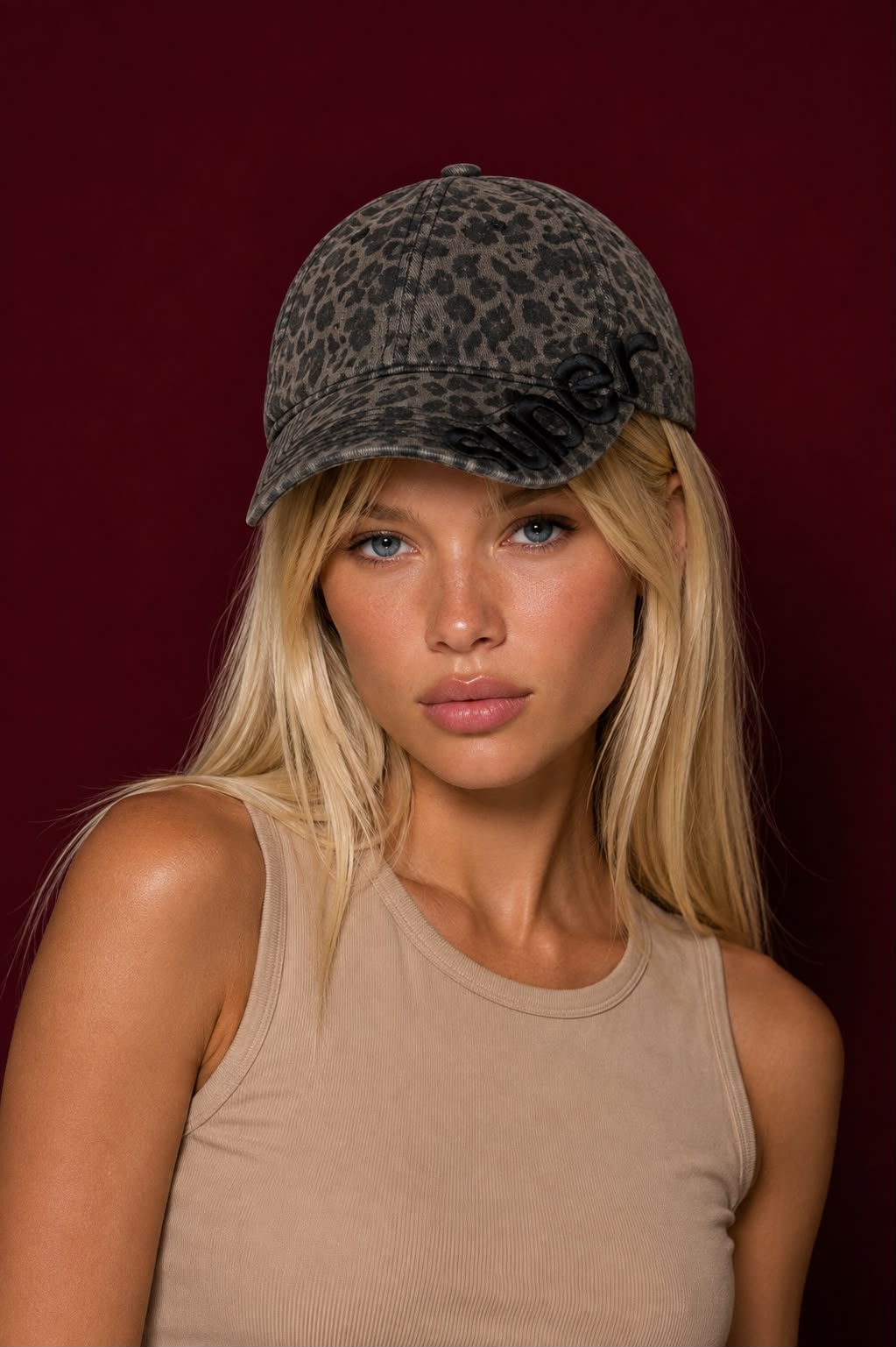 Vintage Leopard Denim Cap