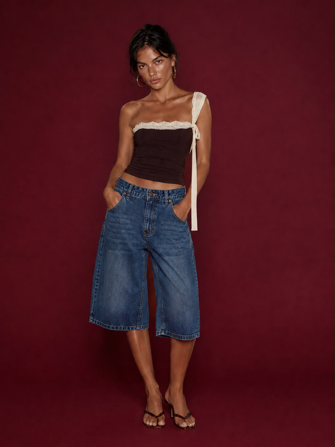 Dark Blue Denim Bermuda Shorts