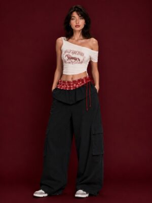 Ruffled Cargo Pants